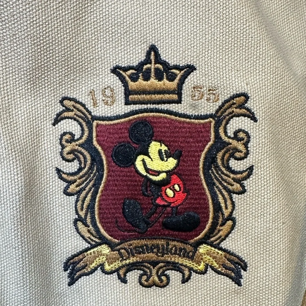 Vintage 1955 Disney Tan Canvas Duffel Bag with Leather Trim and shoulder strap